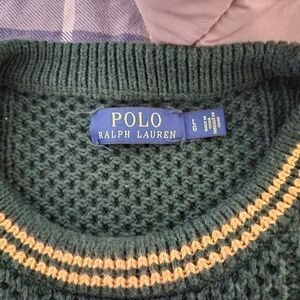Polo by Ralph Lauren Dark Green and Yellow Crewneck Sweater
